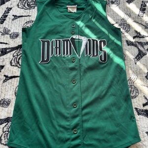Teamwork Size S(34-36) Green Mesh Sleeveless shirt Diamond #19
